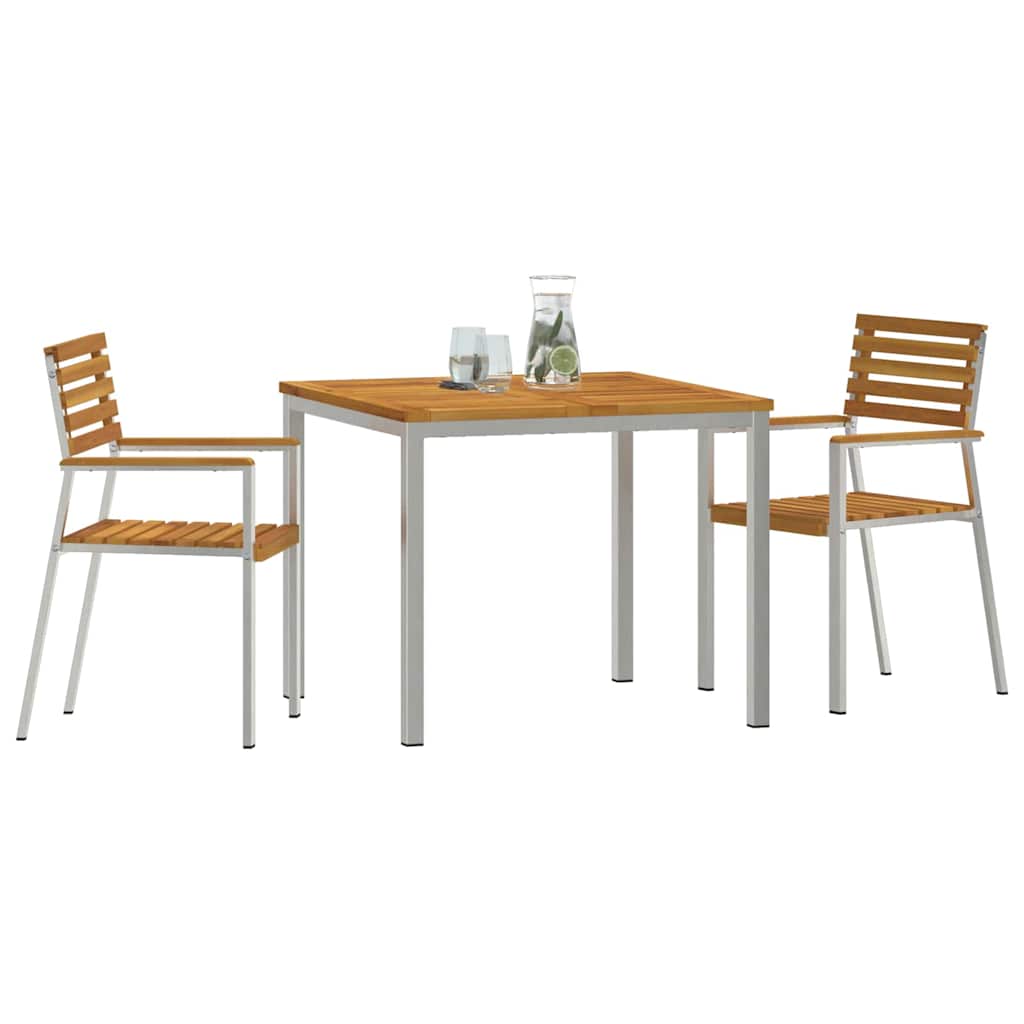 Garten Essgruppe 3 pcs Braun Massivholz Akazie