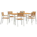 Garten Essgruppe 7 pcs Braun Massivholz Akazie