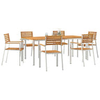 Garten Essgruppe 7 pcs Braun Massivholz Akazie