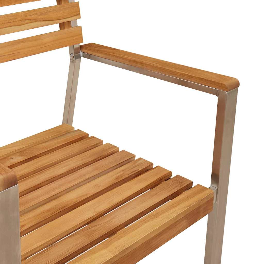 Garten Essgruppe 3 pcs Braun Massivholz Teak