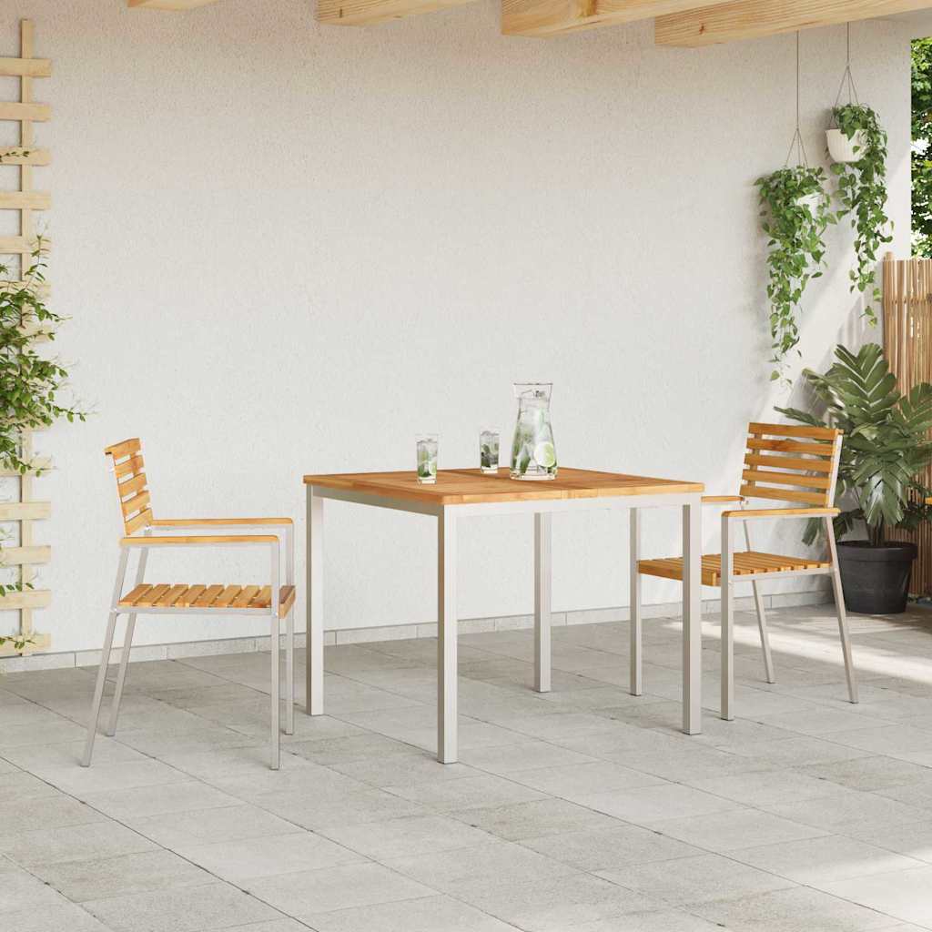 Garten Essgruppe 3 pcs Braun Massivholz Teak