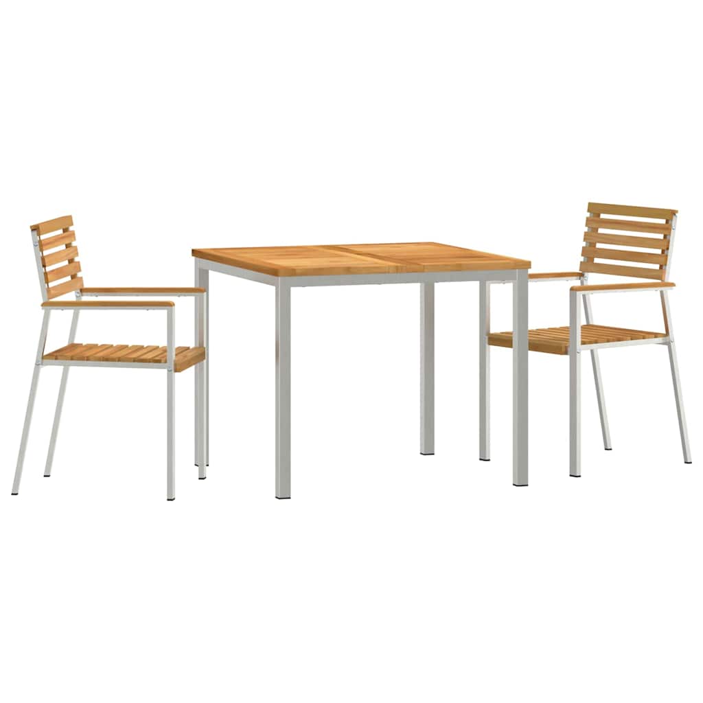 Garten Essgruppe 3 pcs Braun Massivholz Teak