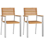 Garten Essgruppe 3 pcs Braun Massivholz Teak