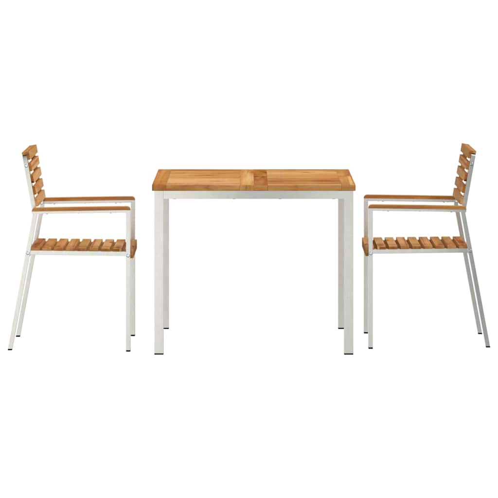 Garten Essgruppe 3 pcs Braun Massivholz Teak