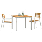 Garten Essgruppe 3 pcs Braun Massivholz Teak