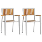 Outdoortisch-Set 3 pcs Braun Massivholz Akazie