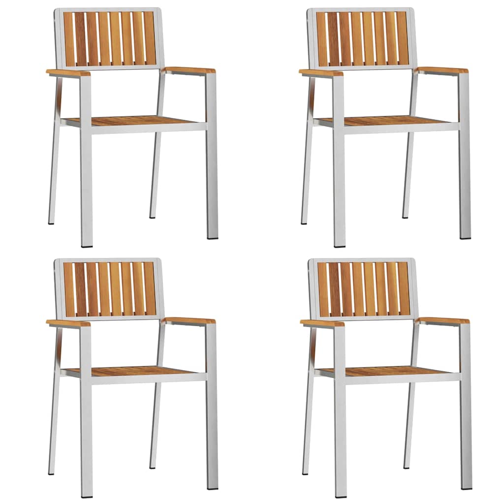 Outdoortisch-Set 5 pcs Braun Massivholz Akazie