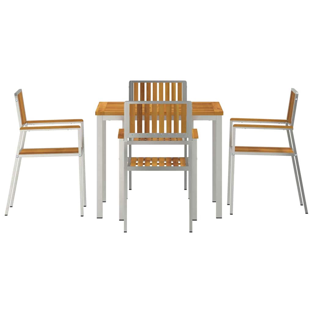 Outdoortisch-Set 5 pcs Braun Massivholz Akazie