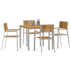 Outdoortisch-Set 5 pcs Braun Massivholz Akazie
