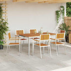 Outdoortisch-Set 7 pcs Braun Massivholz Akazie