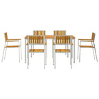 Outdoortisch-Set 7 pcs Braun Massivholz Akazie