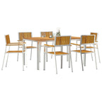 Outdoortisch-Set 7 pcs Braun Massivholz Akazie