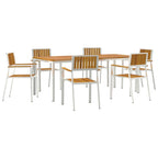 Outdoortisch-Set 7 pcs Braun Massivholz Akazie