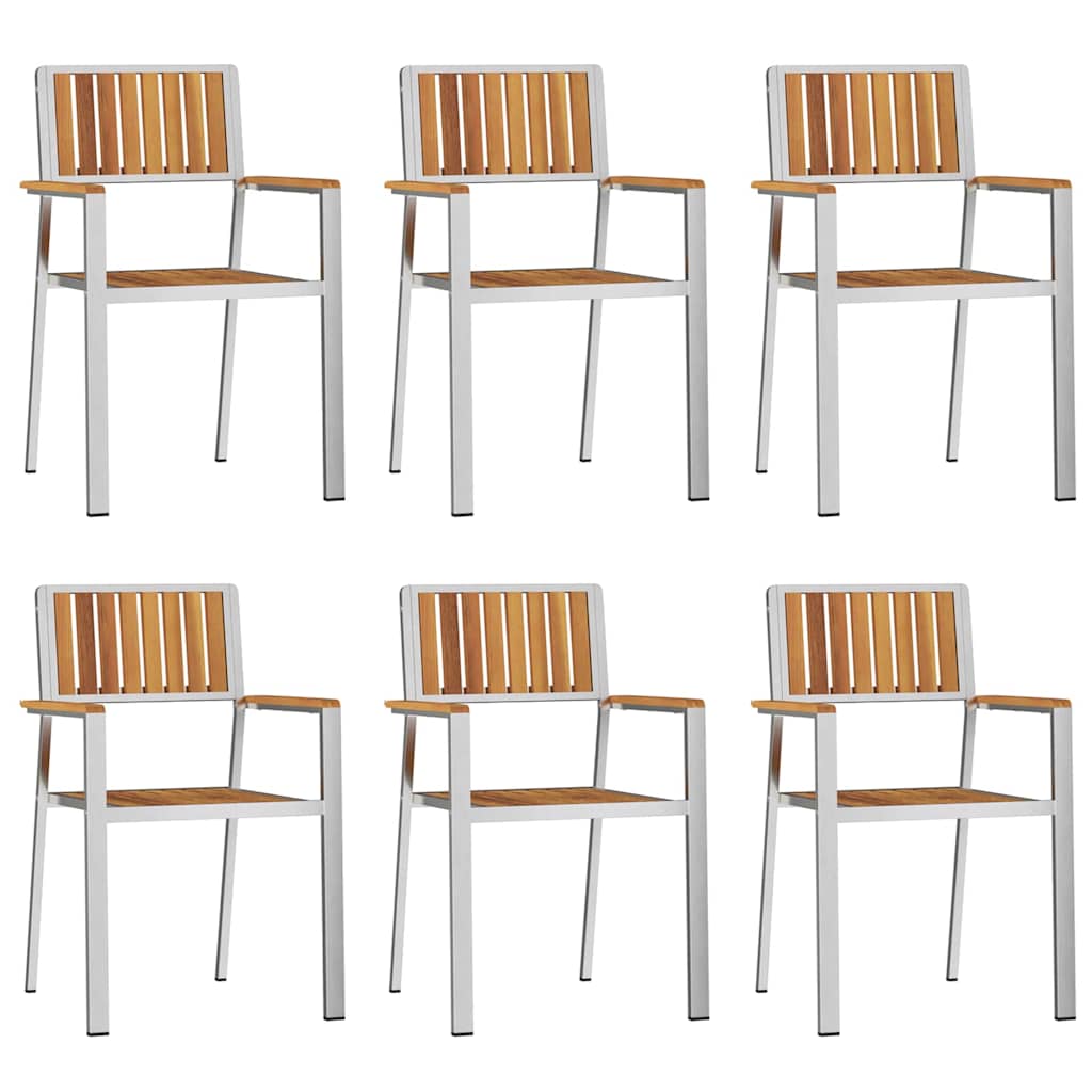 Outdoortisch-Set 7 pcs Braun Massivholz Akazie