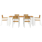 Outdoortisch-Set 7 pcs Braun Massivholz Akazie