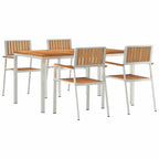 Outdoortisch-Set 5 pcs Braun Massivholz Teak