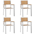 Outdoortisch-Set 5 pcs Braun Massivholz Teak