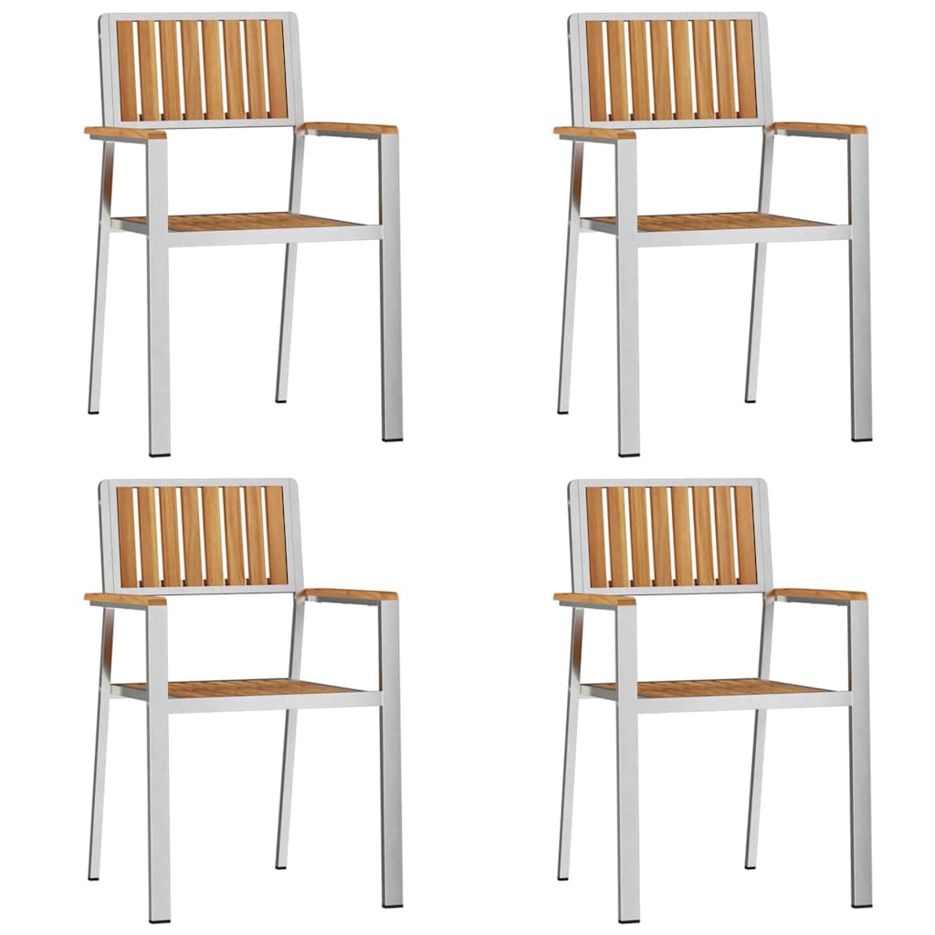 Outdoortisch-Set 5 pcs Braun Massivholz Teak
