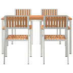 Outdoortisch-Set 5 pcs Braun Massivholz Teak