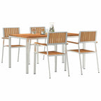 Outdoortisch-Set 5 pcs Braun Massivholz Teak