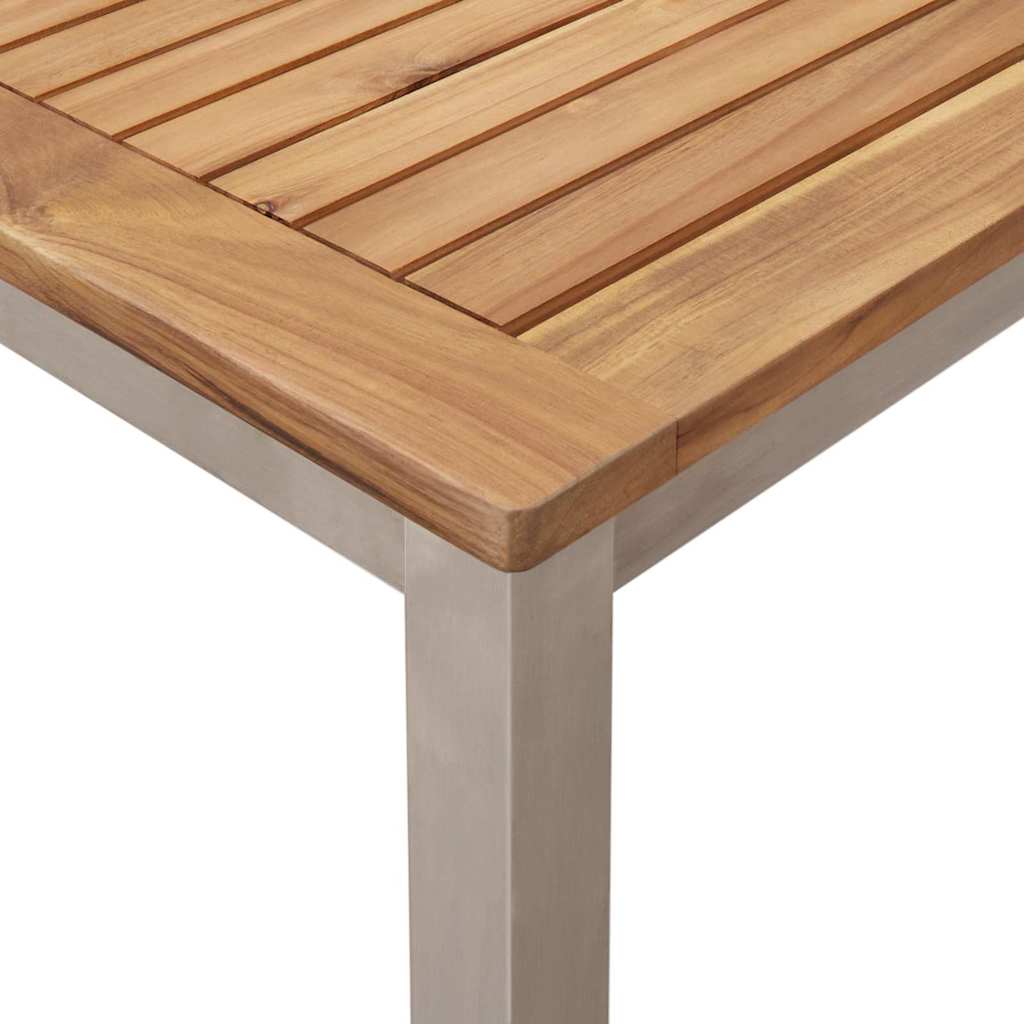 Outdoortisch-Set 9 pcs Braun Massivholz Teak