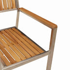 Outdoortisch-Set 9 pcs Braun Massivholz Teak