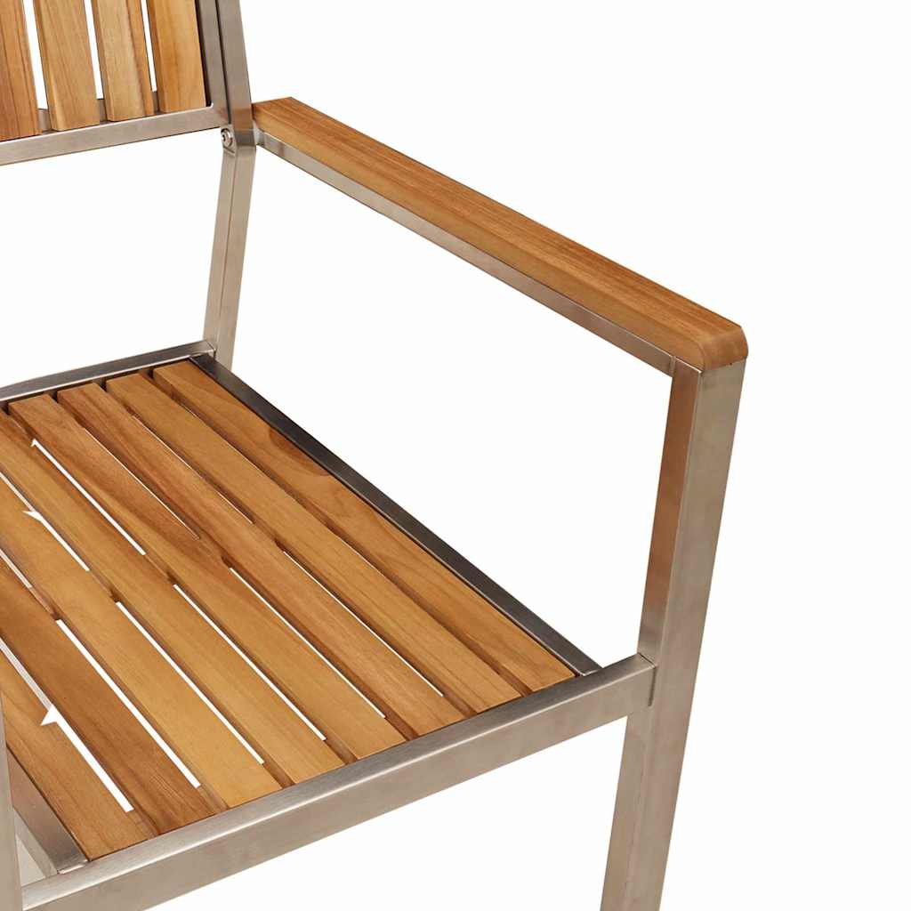 Outdoortisch-Set 9 pcs Braun Massivholz Teak