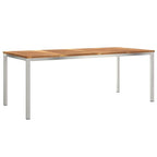 Outdoortisch-Set 9 pcs Braun Massivholz Teak