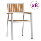 Outdoortisch-Set 9 pcs Braun Massivholz Teak