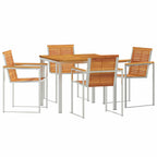 Garten Essgruppe 5 pcs Braun Massivholz Akazie