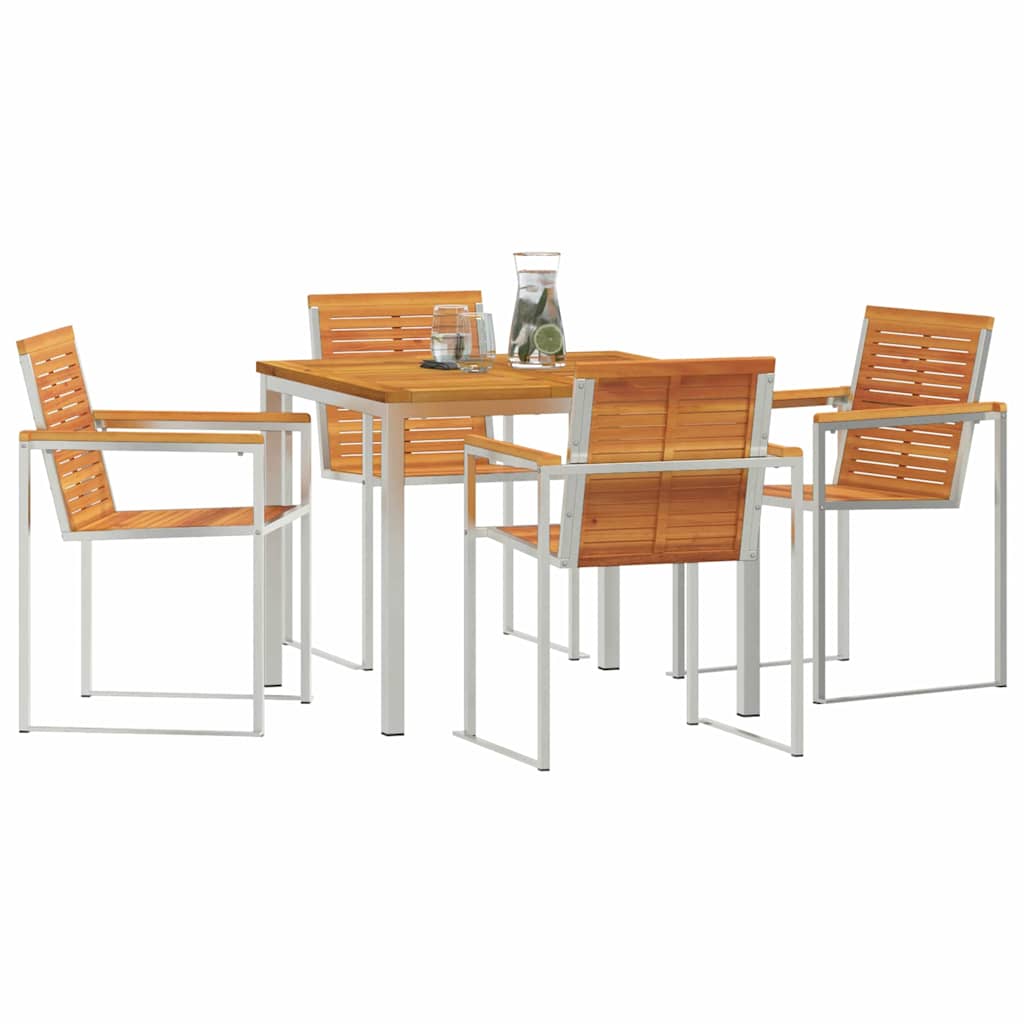 Garten Essgruppe 5 pcs Braun Massivholz Akazie
