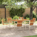 Garten Essgruppe 7 pcs Braun Massivholz Akazie