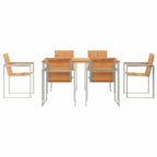Garten Essgruppe 7 pcs Braun Massivholz Akazie