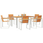 Garten Essgruppe 7 pcs Braun Massivholz Akazie