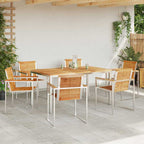 Garten Essgruppe 7 pcs Braun Massivholz Teak