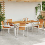 Garten Essgruppe 7 pcs Braun Massivholz Teak