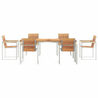 Garten Essgruppe 7 pcs Braun Massivholz Teak