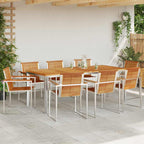 Garten Essgruppe 9 pcs Braun Massivholz Teak