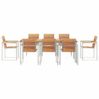 Garten Essgruppe 9 pcs Braun Massivholz Teak