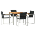 Garten Essgruppe 5 pcs Braun Massivholz Teak