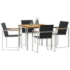 Garten Essgruppe 5 pcs Braun Massivholz Teak