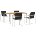 Garten Essgruppe 5 pcs Braun Massivholz Teak