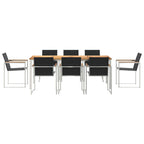 Garten Essgruppe 7 pcs Braun Massivholz Teak