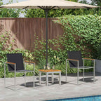Garten Essgruppe 3 pcs Braun und Schwarz Massivholz Akazie
