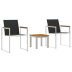 Garten Essgruppe 3 pcs Braun und Schwarz Massivholz Akazie