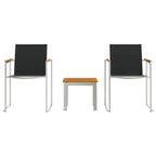 Garten Essgruppe 3 pcs Braun und Schwarz Massivholz Akazie