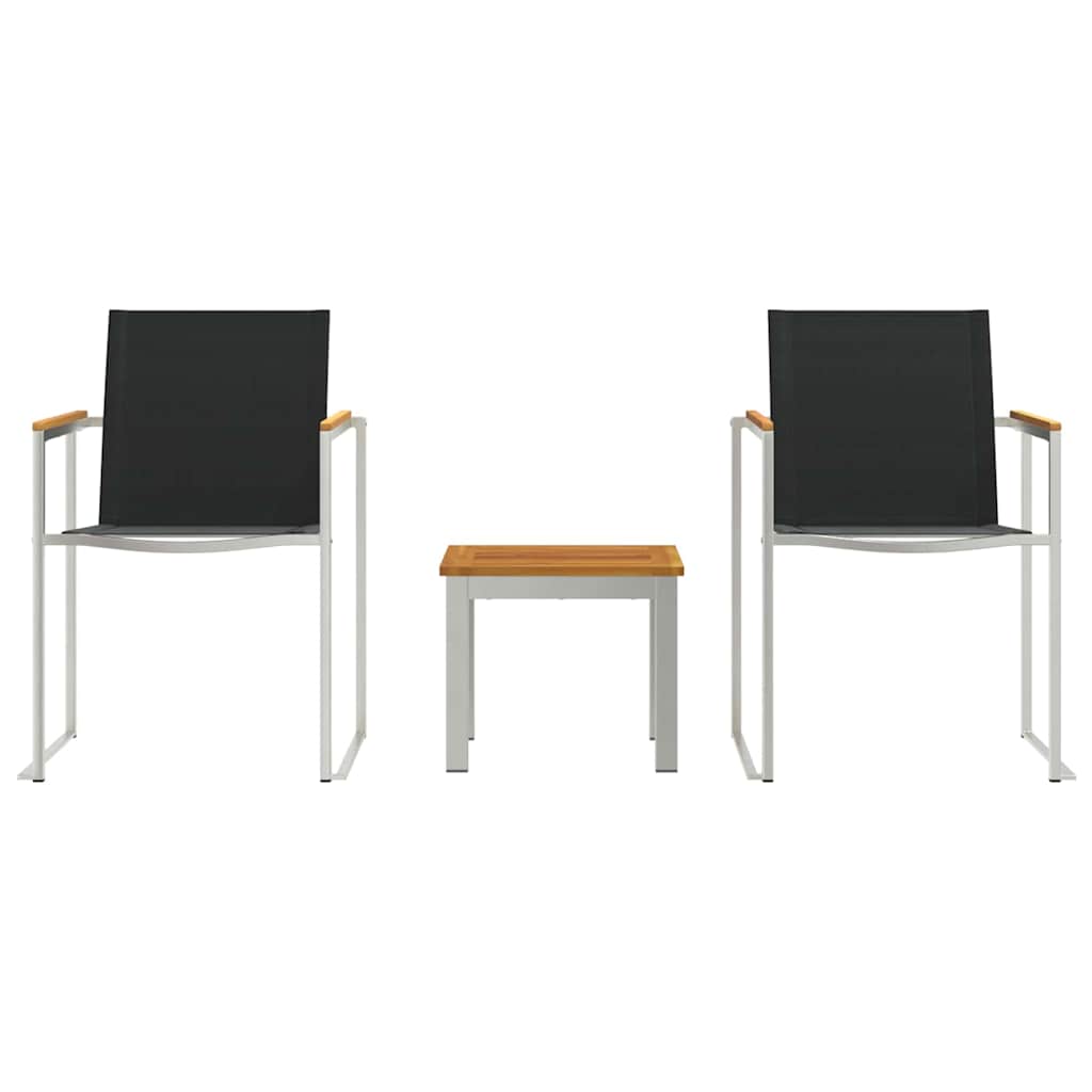 Garten Essgruppe 3 pcs Braun und Schwarz Massivholz Akazie