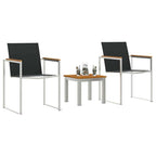 Garten Essgruppe 3 pcs Braun und Schwarz Massivholz Akazie
