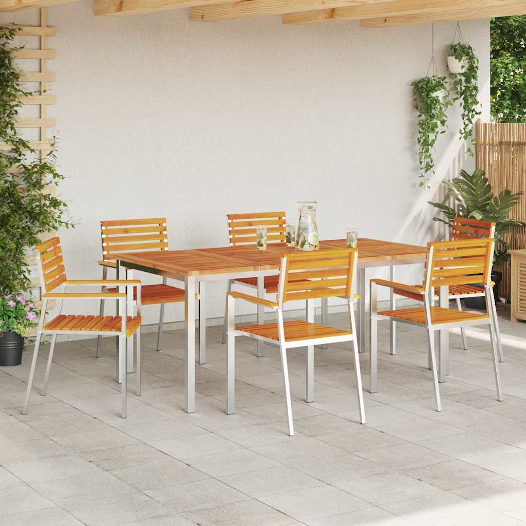 Gartenstuhl 6 pcs Öl-Natur 56 x 54,5 x 87 cm Massivholz Akazie