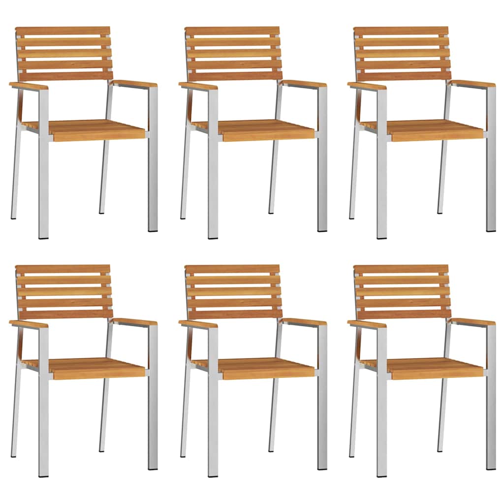 Gartenstuhl 6 pcs Öl-Natur 56 x 54,5 x 87 cm Massivholz Akazie